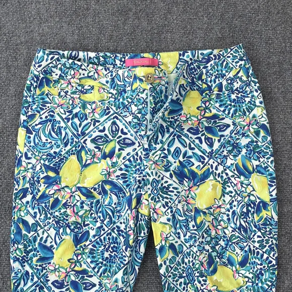 Lilly Pulitzer Pants Womens 8 Kelly Skinny Ankle Zest for Life Lemon Resort - Picture 7 of 12